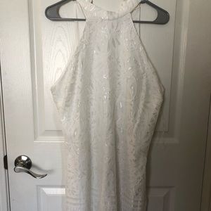WHITE LACE DRESS w/ high neck fits size S - new